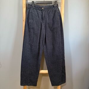 Poetry Straight Leg Dark Blue Corduroy Women’s Pants Wide Leg Barrel Pants